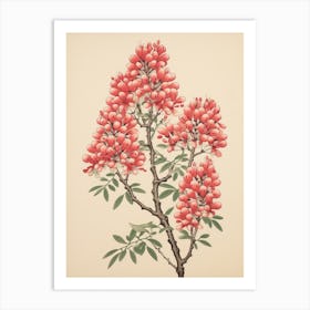 Hagi Bush Clover 1 Vintage Japanese Botanical Art Print