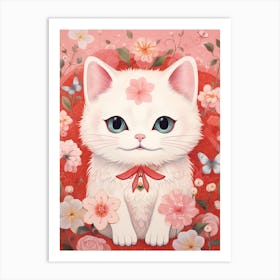 Kawaii Cat Drawings 1 Art Print