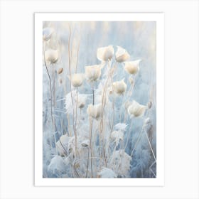 Frosty Botanical Moonflower 1 Art Print