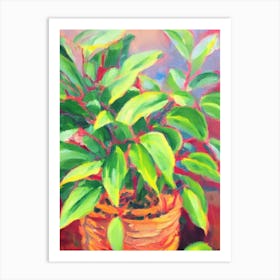 Chinese Evergreen 3 Impressionist Painting Plant Art Print