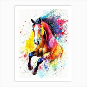 Abstract Colourful Horse Painting Poster