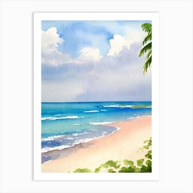 Carlisle Bay Beach 2, Barbados Watercolour Art Print