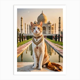 Meownuments Around the Globe Taj Mahal Cat Art Print