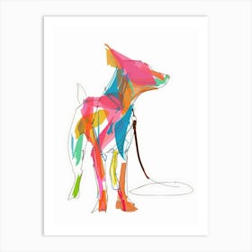 Dog On A Leash Art Print