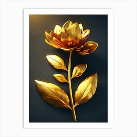 Golden Flower Art Print