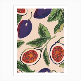 Passion Fruit Pattern Illustration 1 Art Print