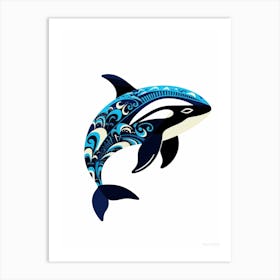 Orca Whale Pattern 3 Art Print