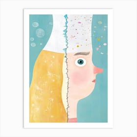 Girl With A Broken Head Art Print