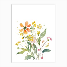 Watercolor wildflowers Art Print