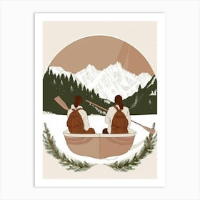 Two People In A Canoe 1 Art Print