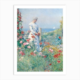 Woman In A Garden Art Print