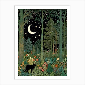 William Morris Cat In The Forest 28 Art Print