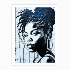 Graffiti Mural Of Beautiful Black Woman 205 Art Print