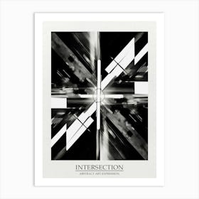 Intersection Abstract Black And White 2 Poster Art Print