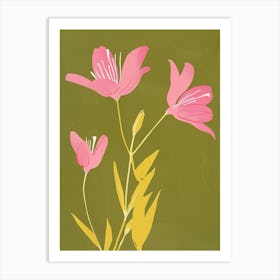 Pink & Green Fuchsia 1 Art Print