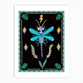 Lightblue Dragonfly Art Print