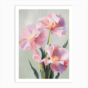 Iris Flowers Acrylic Painting In Pastel Colours 2 Art Print