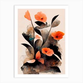 Coral Flowers Art Print