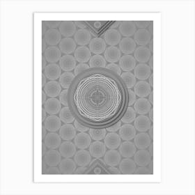 Geometric Glyph Sigil with Hex Array Pattern in Gray n.0038 Art Print