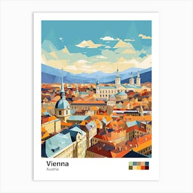 Vienna, Austria, Geometric Illustration 1 Poster Art Print