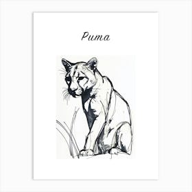 B&W Puma Poster Art Print
