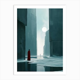 Man In A Red Coat, Minimalism Art Print