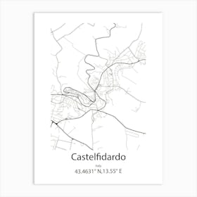 Castelfidardo,Italy Minimalist Map Affiche