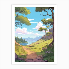 John Muir Trail Usa 1 Hike Illustration Art Print