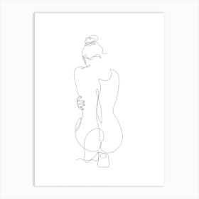 Line Drawing Of A Woman 1 Art Print