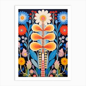 Flower Motif Painting Veronica Flower 1 Art Print