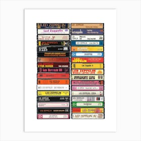 Led Zeppelin - Albums & Singles Cassette Print Art Print