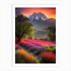 Sunset In The Mountains 1 Art Print