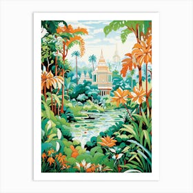 Royal Botanical Gardens Kandy Sri Lanka Modern Illustration 1 Art Print