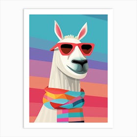 Little Llama 3 Wearing Sunglasses Art Print