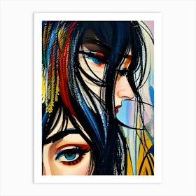 Two Women abstract Art Print