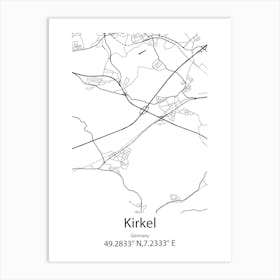 Kirkel,Germany Minimalist Map Art Print