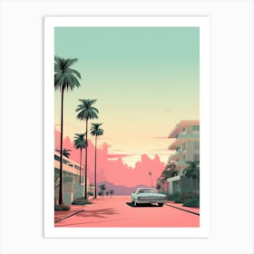 City Of Los Angeles | Retrofuturism Freedom Art Print