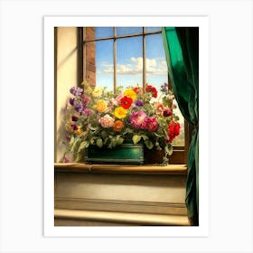 Flowers On The Window Sill Art Print