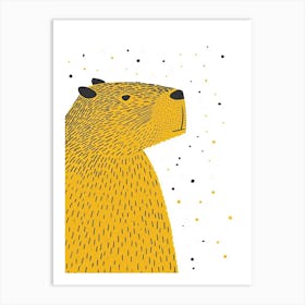 Yellow Capybara 2 Art Print