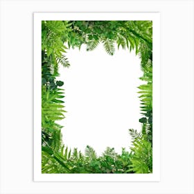 Fern Leaves Frame Art Print