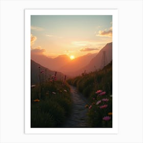 Sunset In The Mountains 43 Art Print