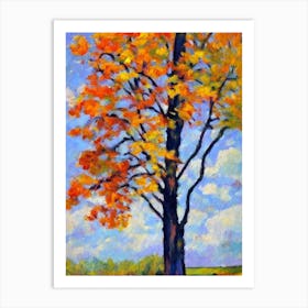 Poplar 1 tree Abstract Block Colour Art Print