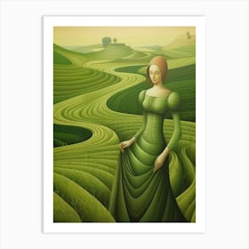 Lady In Green 1 Art Print