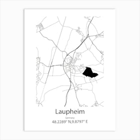 Laupheim,Germany Minimalist Map Art Print