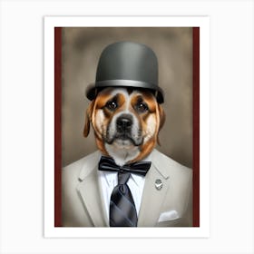 Dog In A Suit Art Print