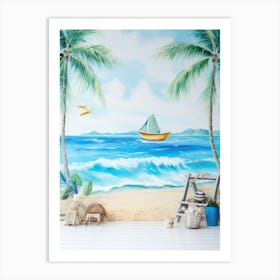 On The Beach Art Print