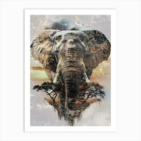 Poster Elephant African Animal Illustration Art 02 Art Print