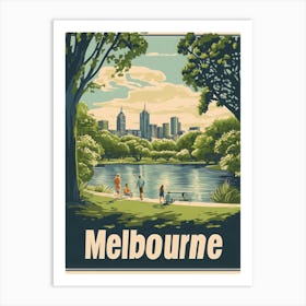 Aihrgdesign A Classic 1960s Travel Poster For Melbourne 1 Art Print