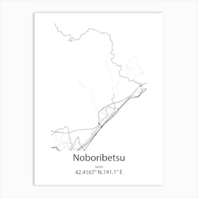 Noboribetsu,Japan Minimalist Map Art Print