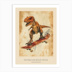 Giganotosaurus Vintage Dinosaur Poster 2 Art Print